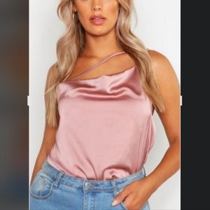 BooHoo size 18 rust pink satin cami top